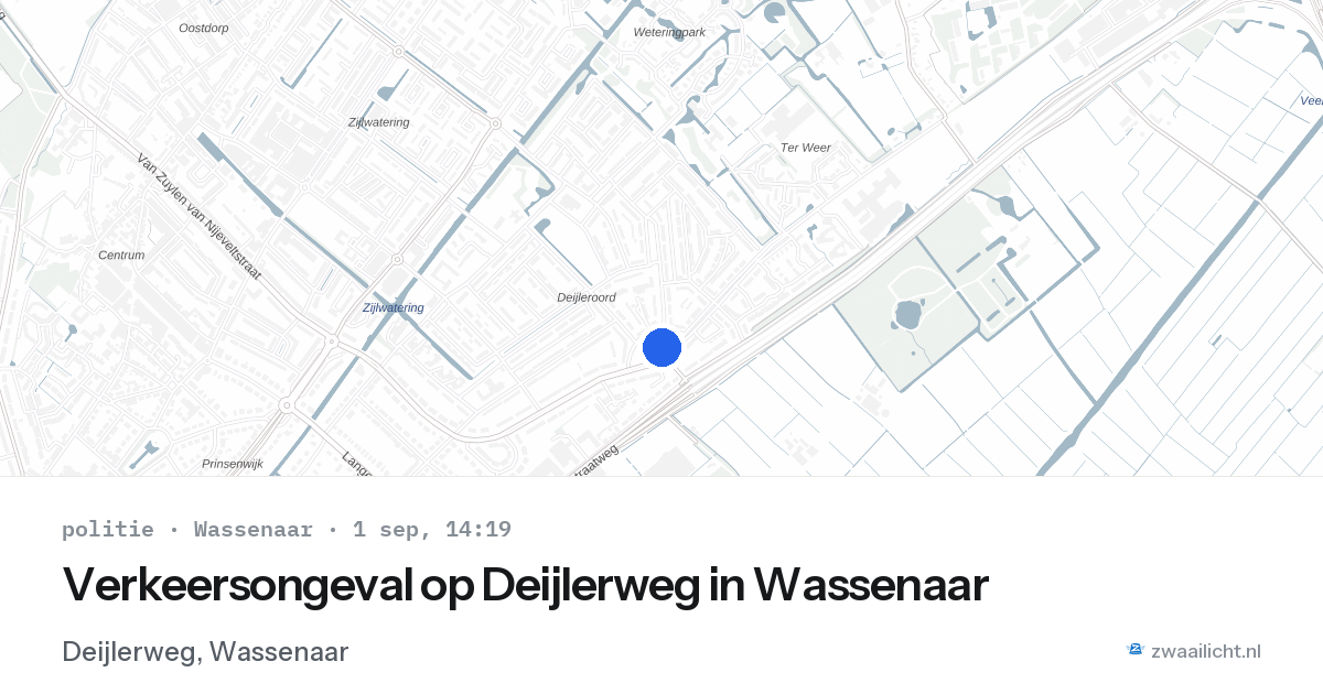 Verkeersongeval op Deijlerweg in Wassenaar — 1 sep 2026