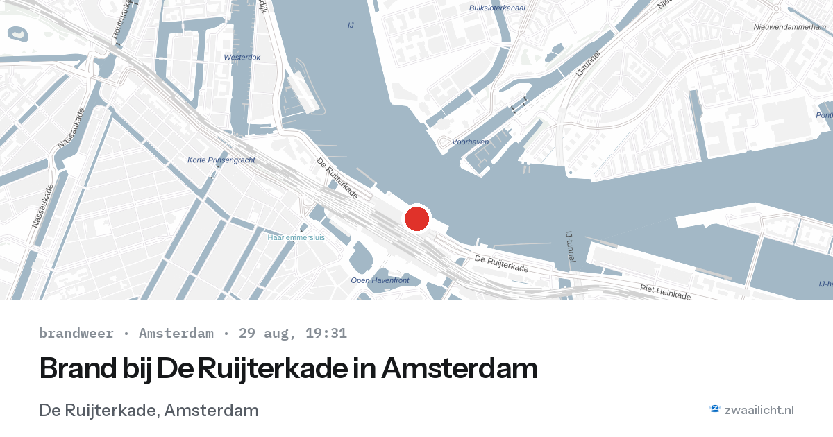 Brand bij De Ruijterkade in Amsterdam — 29 aug 2026