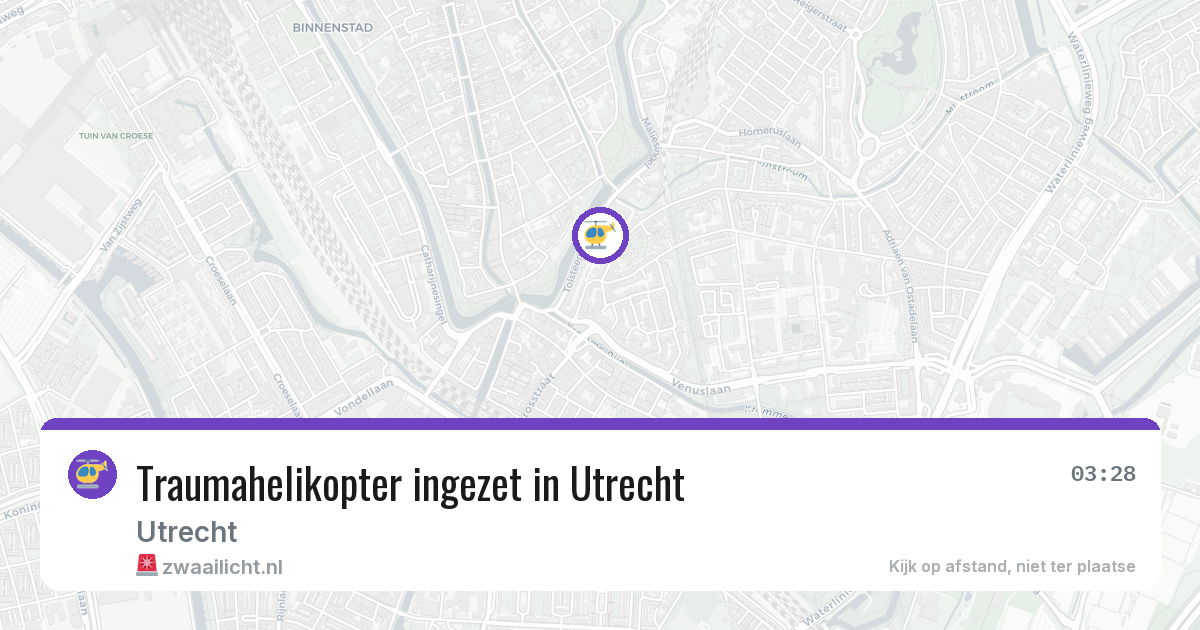Traumahelikopter ingezet in Utrecht — 29 mrt 2026 | 🚨 Zwaailicht.nl