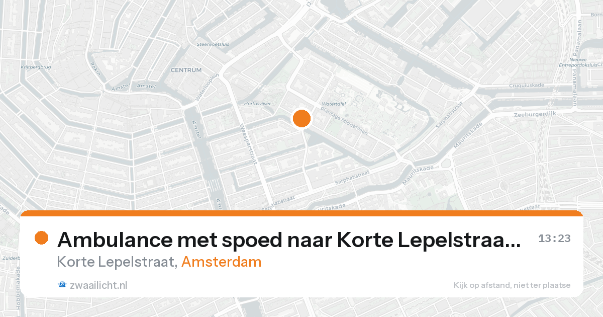 Ambulance met spoed naar Korte Lepelstraat in Amsterdam — 21 aug 2026