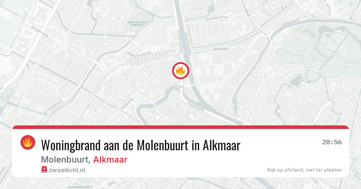 Woningbrand aan de Molenbuurt in Alkmaar — 21 jul 2026