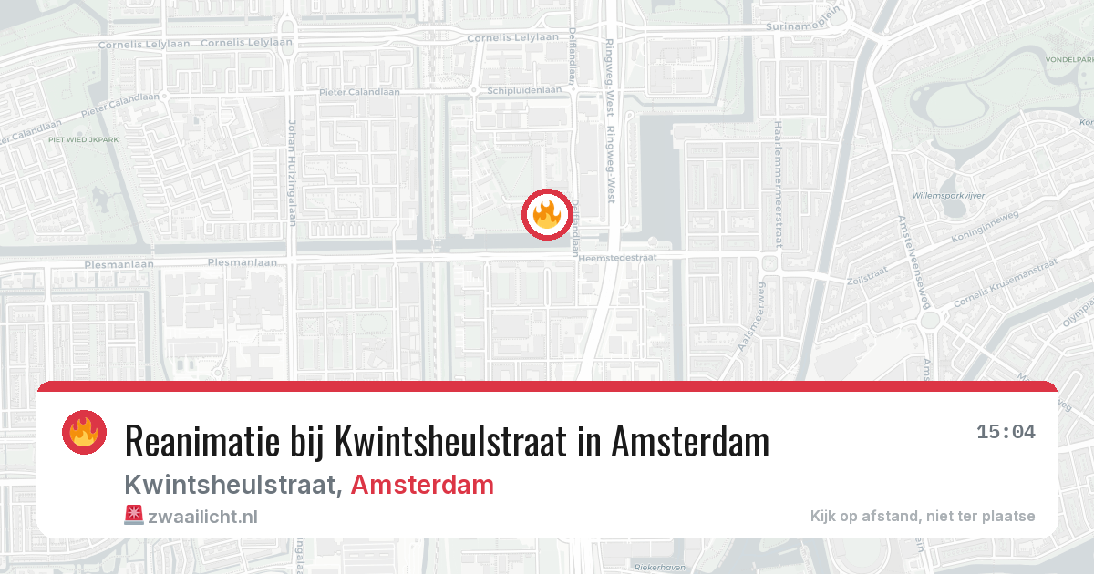 Reanimatie bij Kwintsheulstraat in Amsterdam — 8 aug 2026