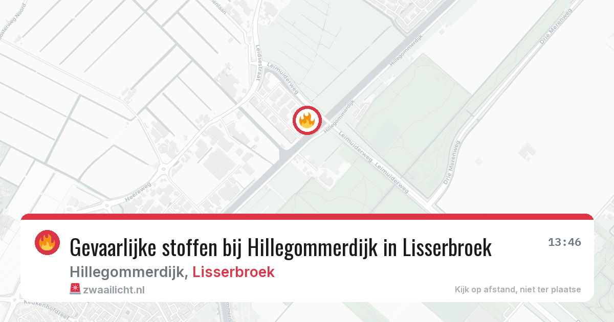 Gevaarlijke stoffen bij Hillegommerdijk in Lisserbroek — 15 mei 2026