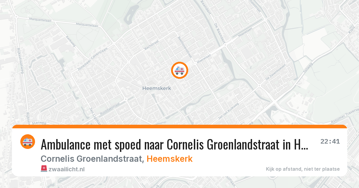 Ambulance met spoed naar Cornelis Groenlandstraat in Heemskerk — 31 mei 2026