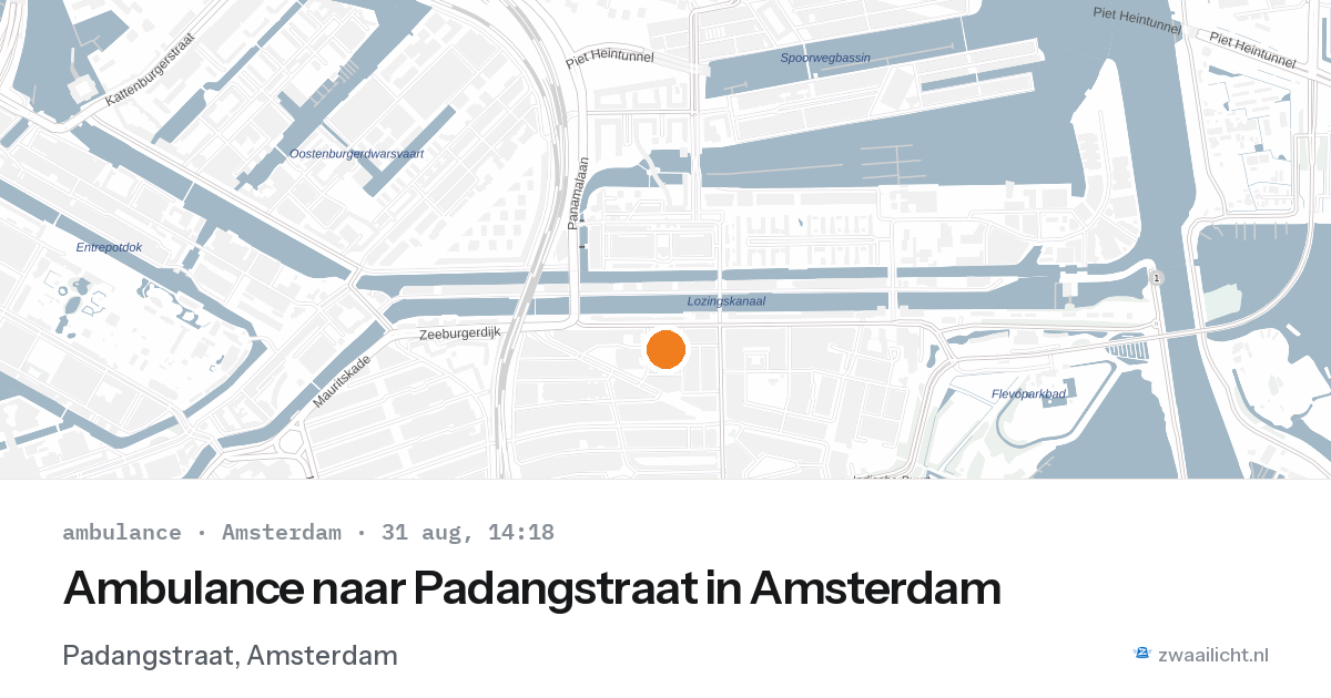 Ambulance naar Padangstraat in Amsterdam — 31 aug 2026