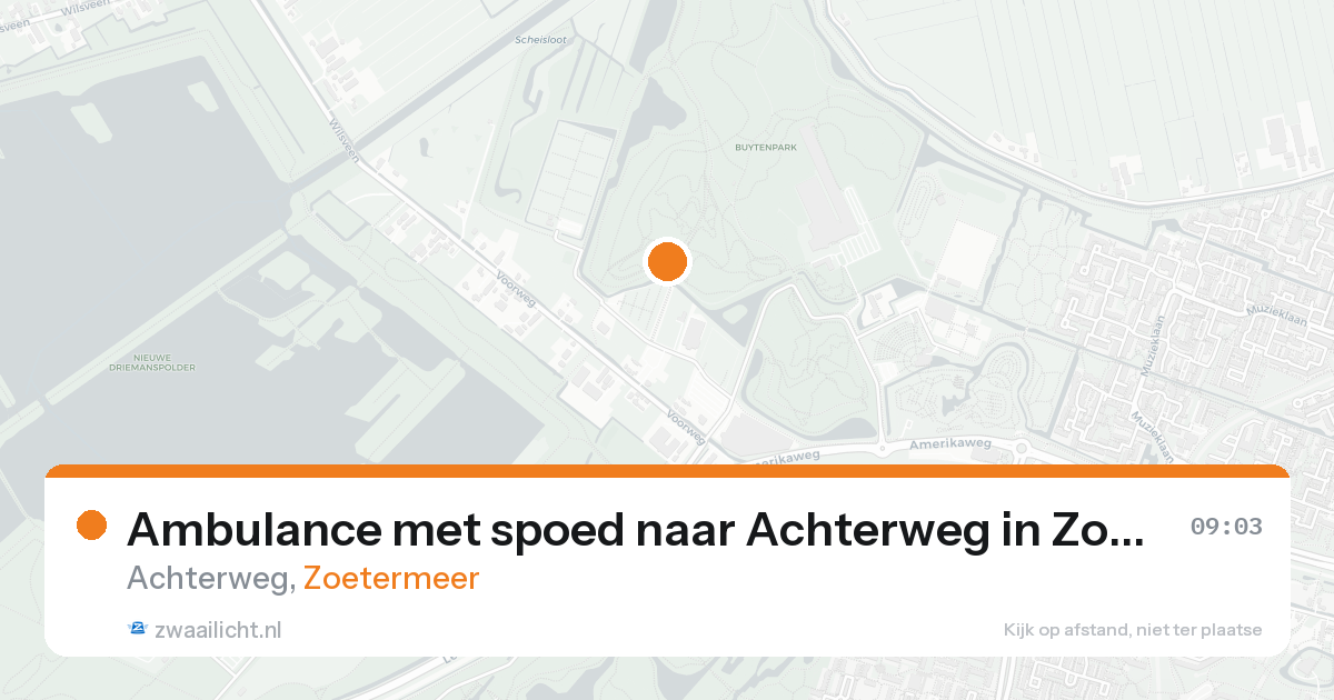 Ambulance met spoed naar Achterweg in Zoetermeer — 26 aug 2026