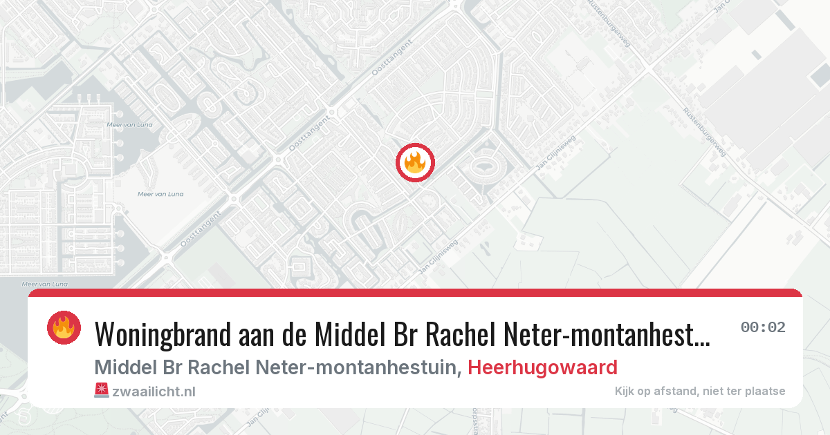 Woningbrand aan de Middel Br Rachel Neter-montanhestuin in Heerhugowaard — 24 mrt 2026