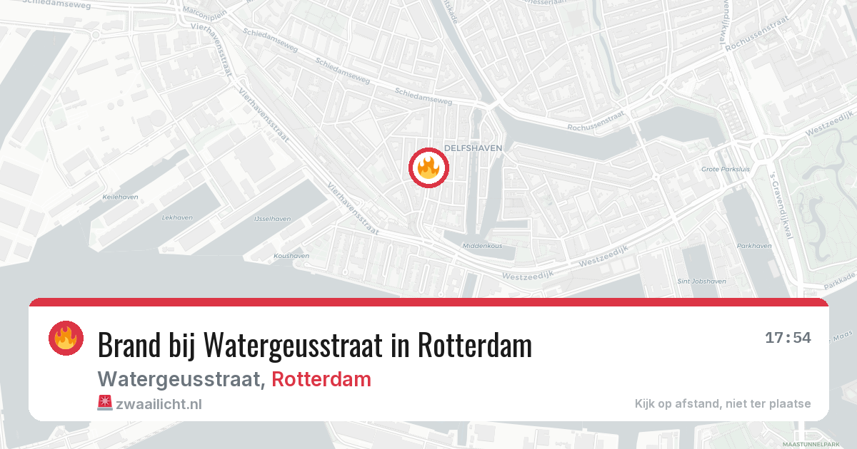 Brand bij Watergeusstraat in Rotterdam — 3 mrt 2026