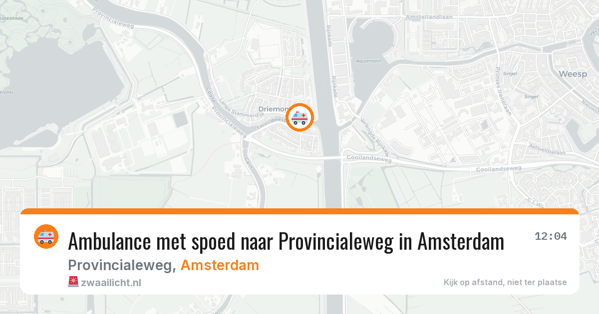 Ambulance met spoed naar Provincialeweg in Amsterdam — 6 apr 2026