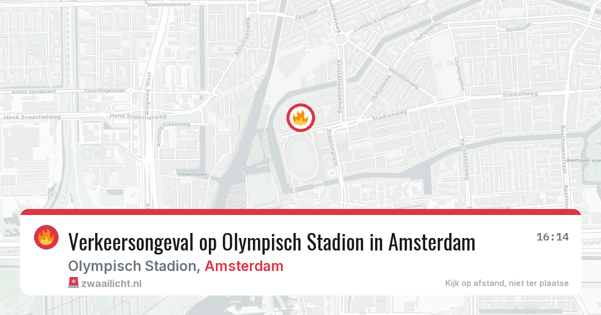 Verkeersongeval op Olympisch Stadion in Amsterdam — 6 jul 2026