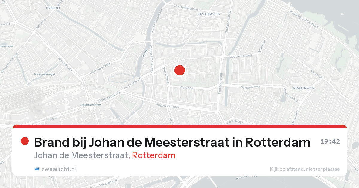 Brand bij Johan de Meesterstraat in Rotterdam — 16 aug 2026