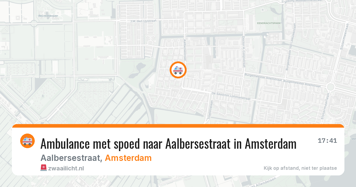 Ambulance met spoed naar Aalbersestraat in Amsterdam — 21 jun 2026