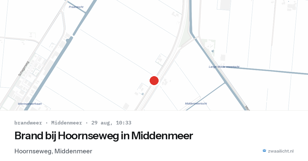 Brand bij Hoornseweg in Middenmeer — 29 aug 2026