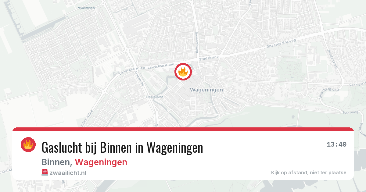 Gaslucht bij Binnen in Wageningen — 25 mei 2026