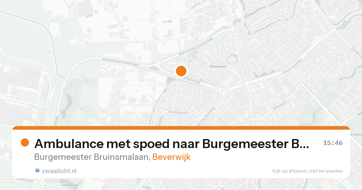 Ambulance met spoed naar Burgemeester Bruinsmalaan in Beverwijk — 17 aug 2026
