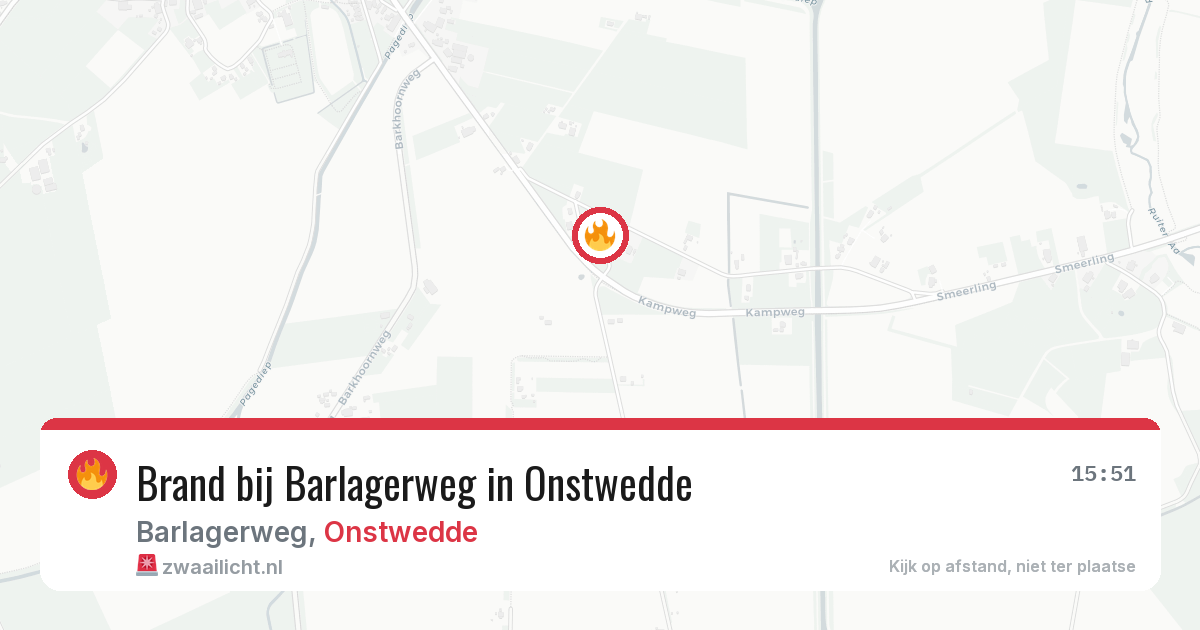 Brand bij Barlagerweg in Onstwedde — 18 jun 2026