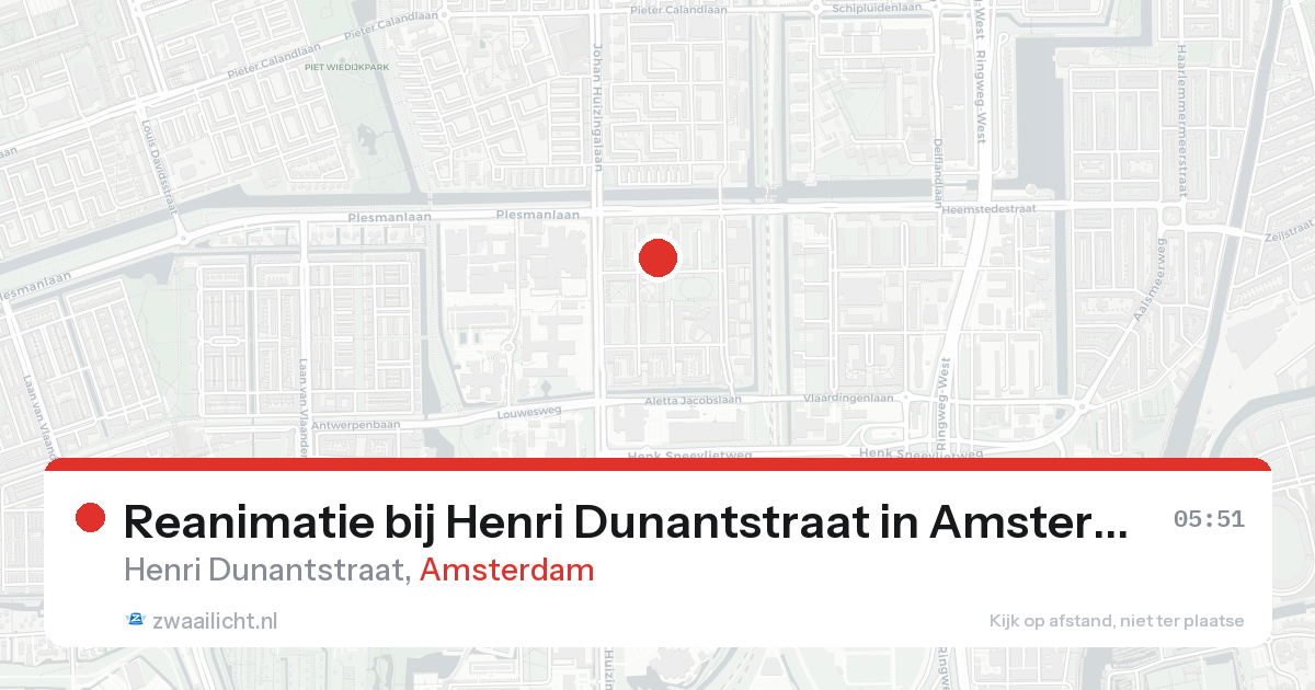 Reanimatie bij Henri Dunantstraat in Amsterdam — 16 aug 2026
