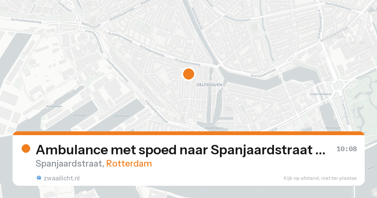 Ambulance met spoed naar Spanjaardstraat in Rotterdam — 15 aug 2026
