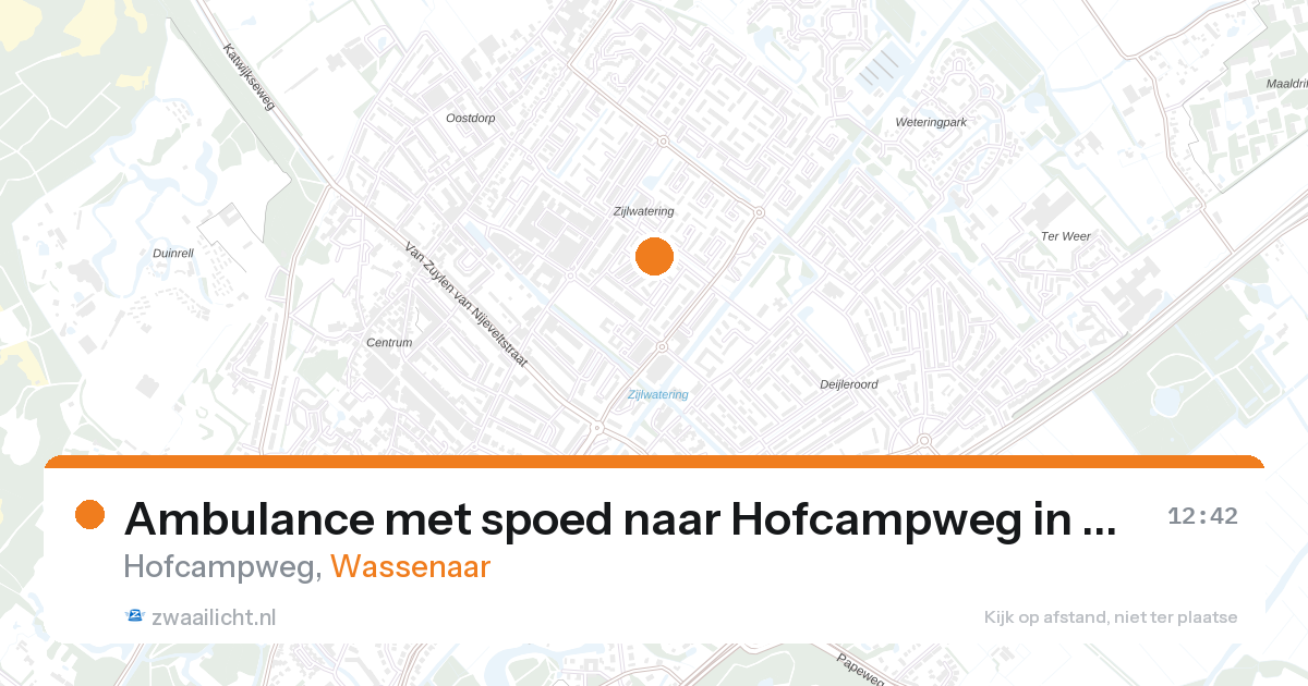Ambulance met spoed naar Hofcampweg in Wassenaar — 28 aug 2026
