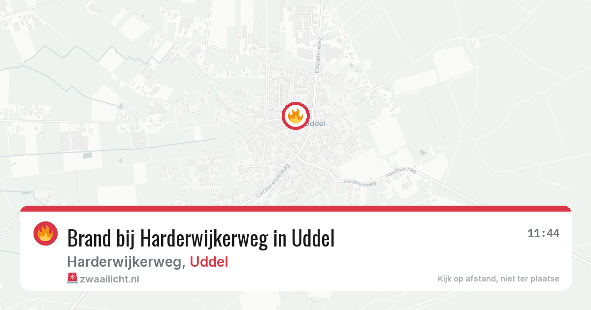 Brand bij Harderwijkerweg in Uddel — 6 jul 2026