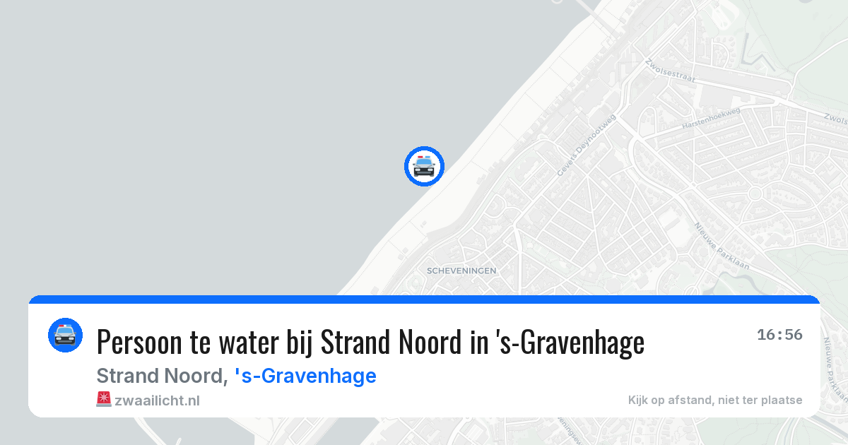Persoon te water bij Strand Noord in 's-Gravenhage — 23 mrt 2026