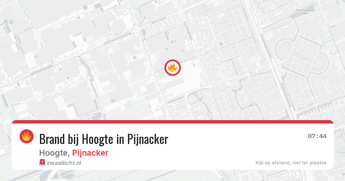 Brand bij Hoogte in Pijnacker — 6 jul 2026