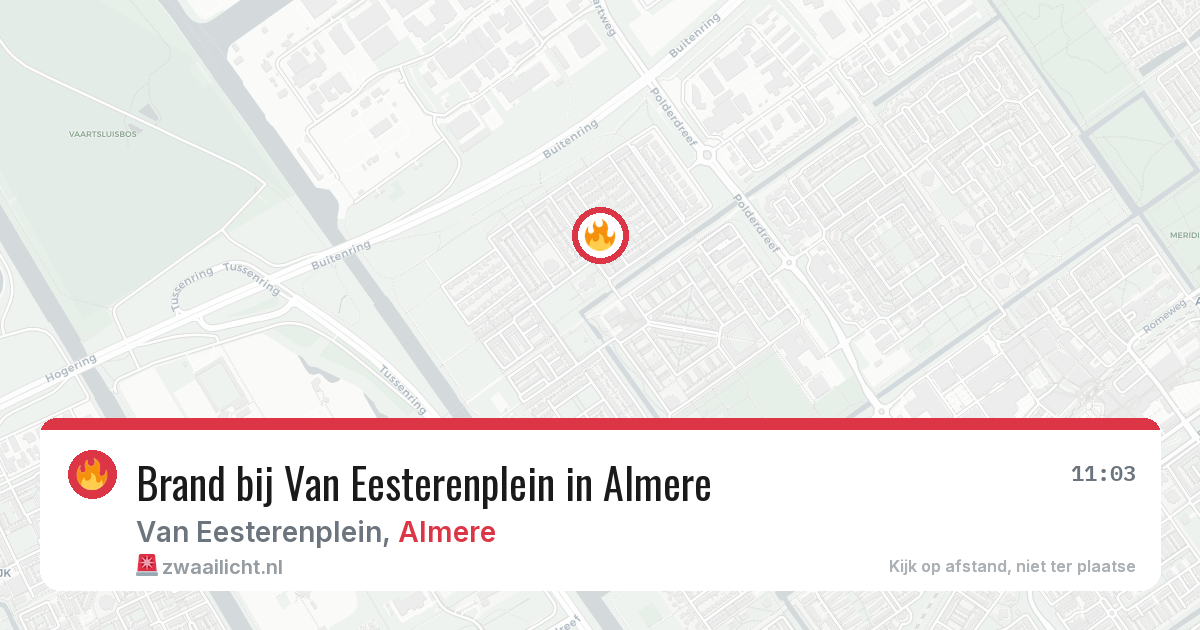 Brand bij Van Eesterenplein in Almere — 12 aug 2026