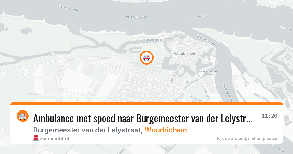 Ambulance met spoed naar Burgemeester van der Lelystraat in Woudrichem — 7 aug 2026