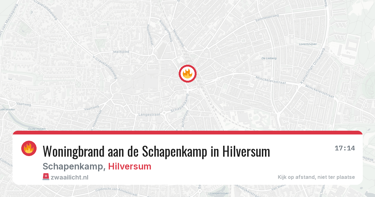 Woningbrand aan de Schapenkamp in Hilversum — 28 jul 2026