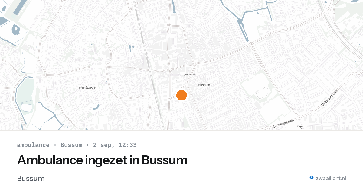 Ambulance ingezet in Bussum — 2 sep 2026