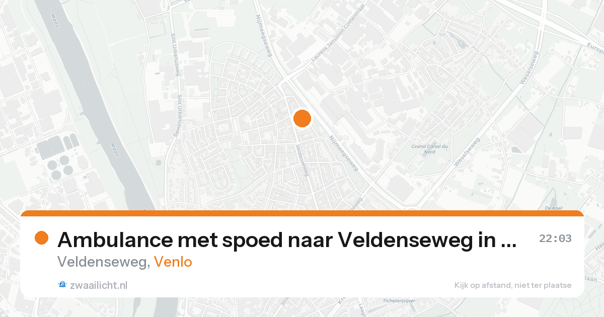 Ambulance met spoed naar Veldenseweg in Venlo — 19 aug 2026