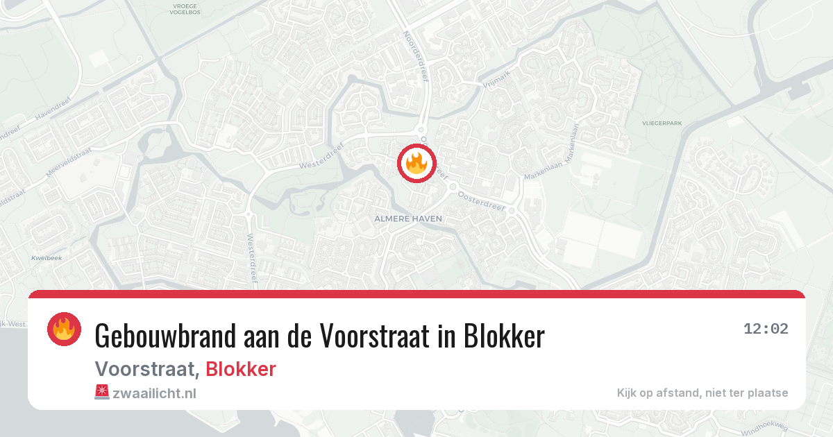 Gebouwbrand aan de Voorstraat in Blokker — 28 apr 2026