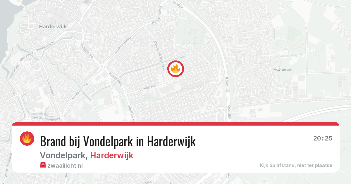 Brand bij Vondelpark in Harderwijk — 26 jun 2026