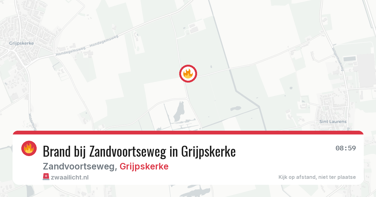 Brand bij Zandvoortseweg in Grijpskerke — 28 mei 2026