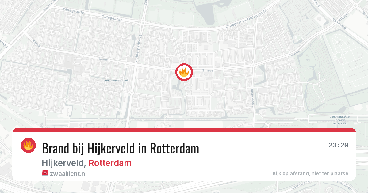 Brand bij Hijkerveld in Rotterdam — 14 mrt 2026