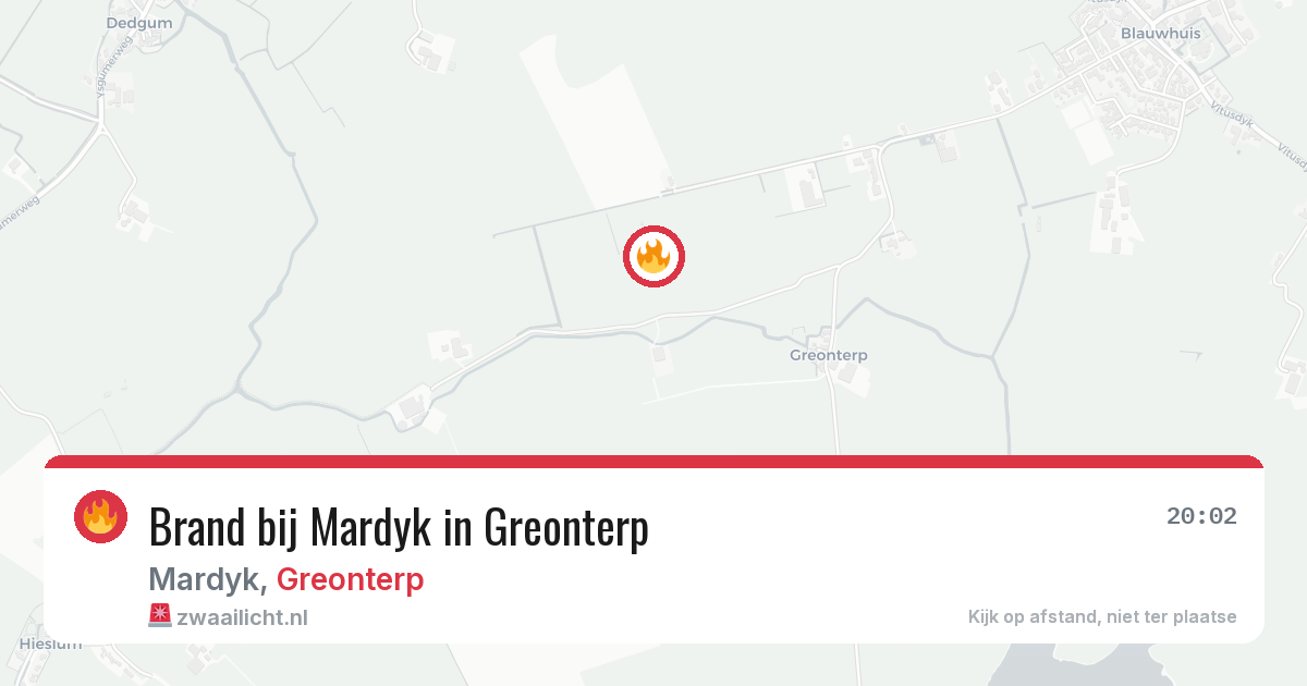 Brand bij Mardyk in Greonterp — 16 apr 2026