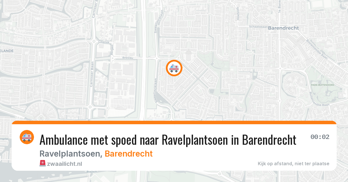 Ambulance met spoed naar Ravelplantsoen in Barendrecht — 16 mrt 2026
