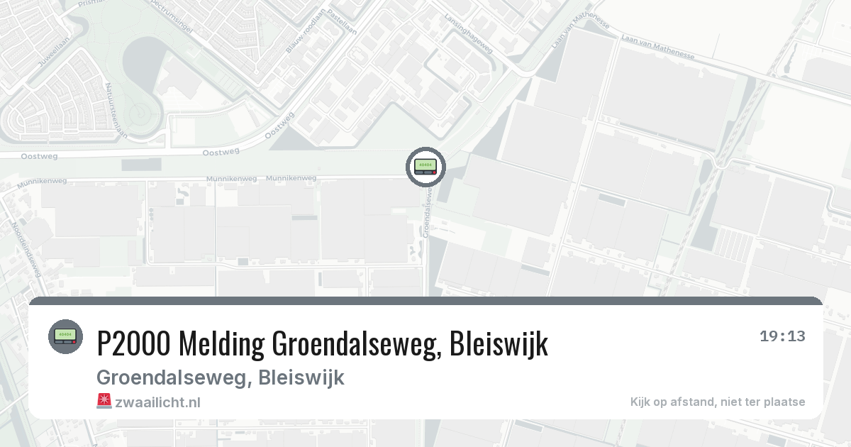 P2000 Melding Groendalseweg, Bleiswijk — 25 jun 2026