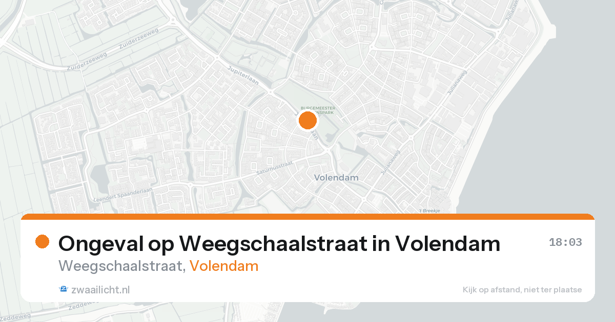 Ongeval op Weegschaalstraat in Volendam — 24 aug 2026