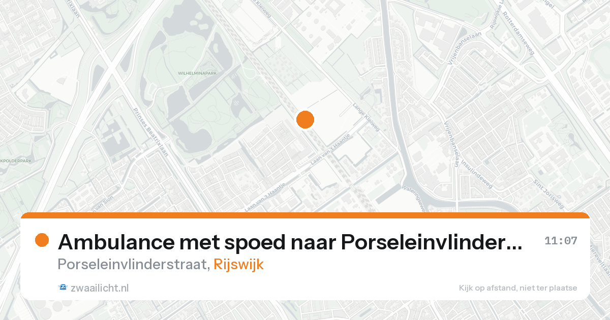 Ambulance met spoed naar Porseleinvlinderstraat in Rijswijk — 18 aug 2026