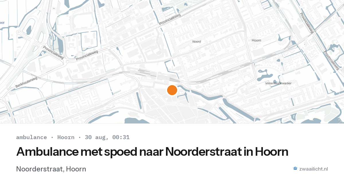 Ambulance met spoed naar Noorderstraat in Hoorn — 29 aug 2026