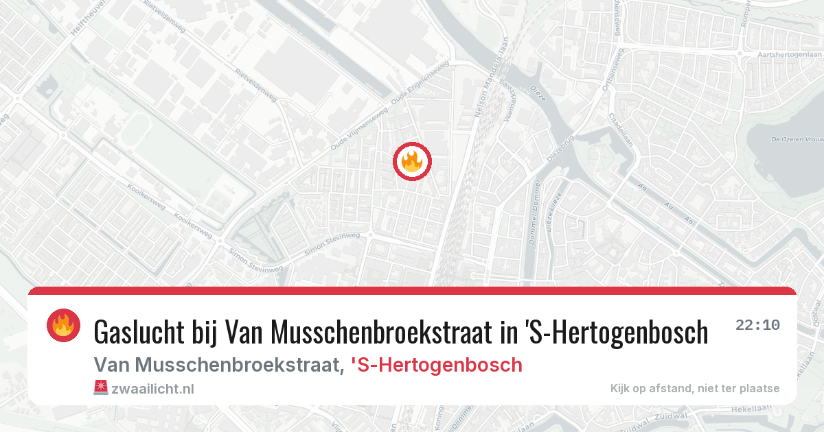 Gaslucht bij Van Musschenbroekstraat in 'S-Hertogenbosch — 10 jul 2026