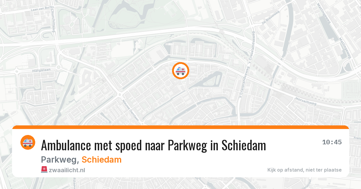 Ambulance met spoed naar Parkweg in Schiedam — 9 jun 2026