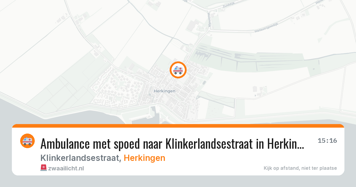 Ambulance met spoed naar Klinkerlandsestraat in Herkingen — 31 mei 2026