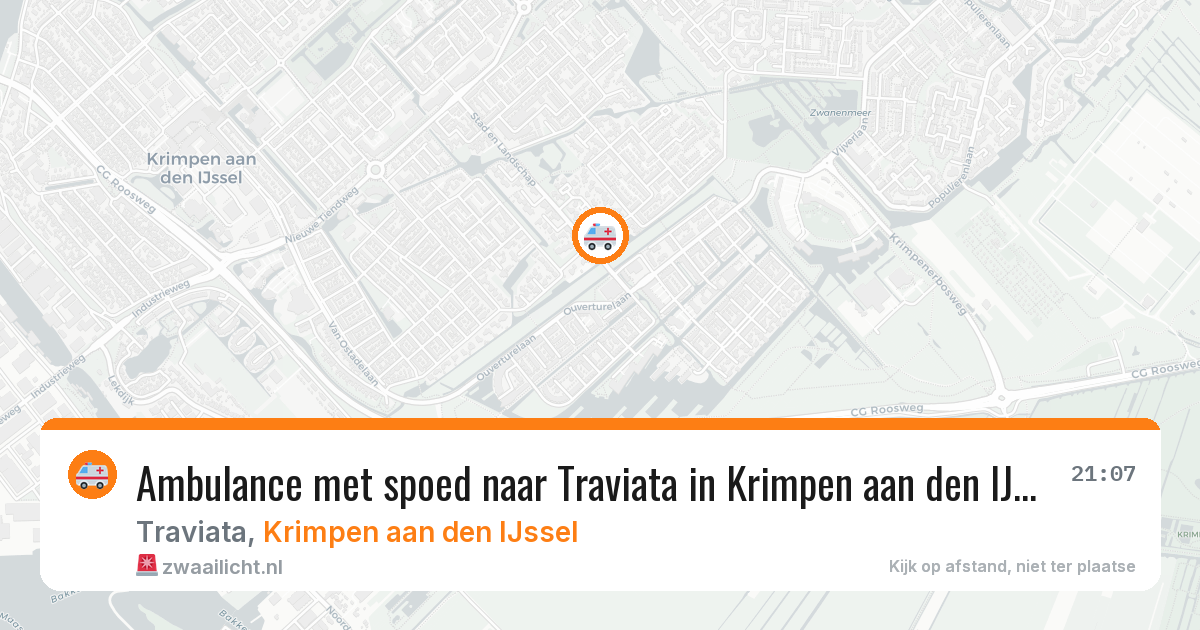 Ambulance met spoed naar Traviata in Krimpen aan den IJssel — 5 aug 2026
