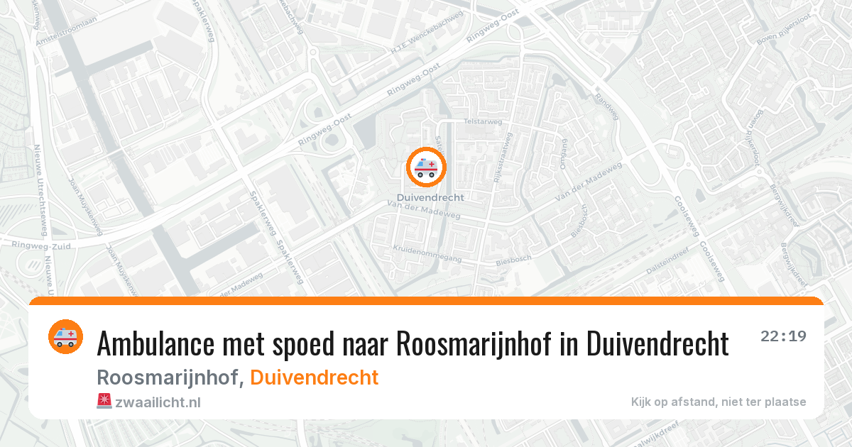 Ambulance met spoed naar Roosmarijnhof in Duivendrecht — 4 jul 2026