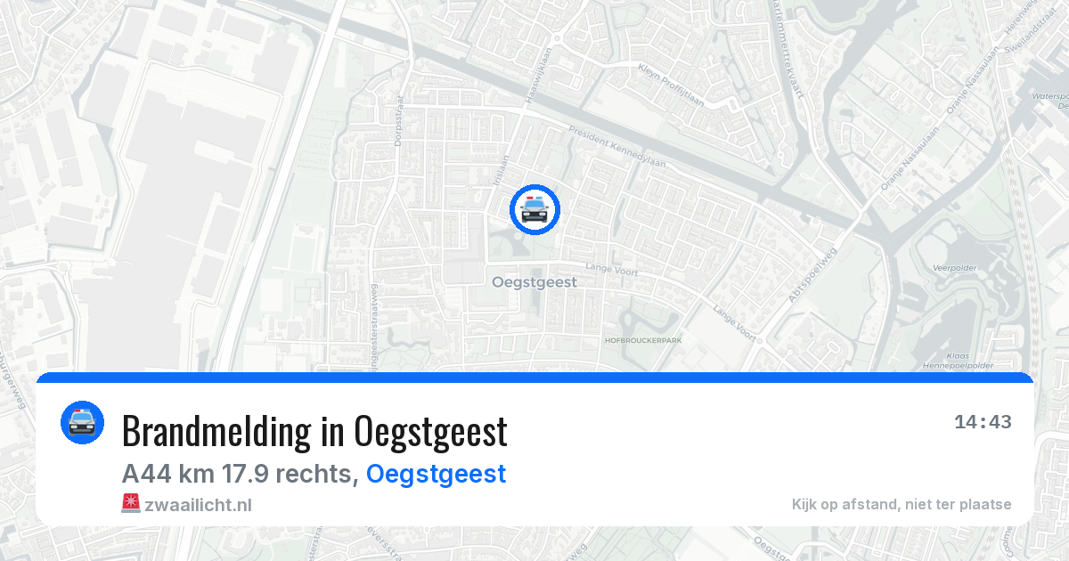 Brandmelding in Oegstgeest — 17 jun 2026