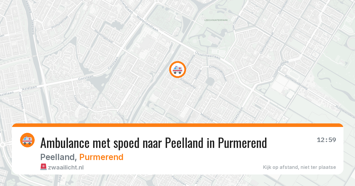 Ambulance met spoed naar Peelland in Purmerend — 12 feb 2026