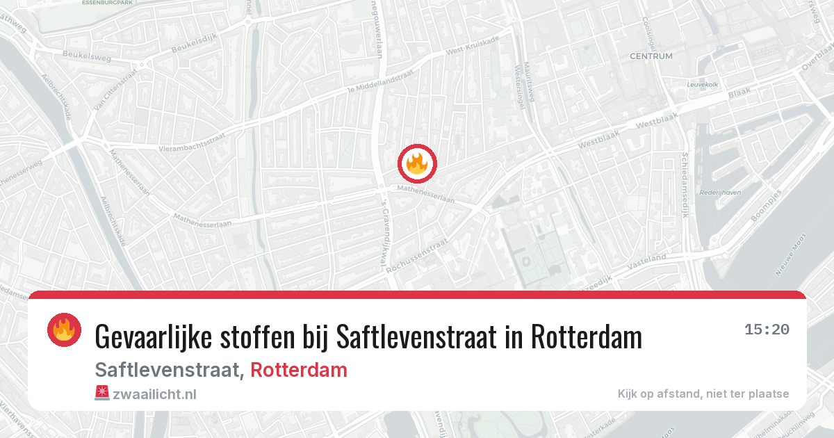 Gevaarlijke stoffen bij Saftlevenstraat in Rotterdam — 23 mei 2026