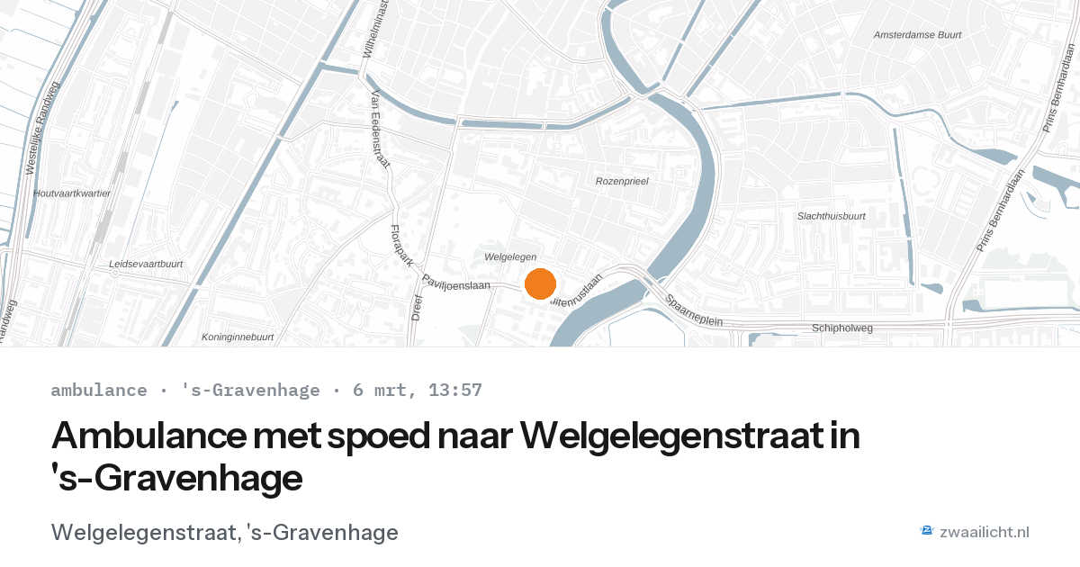 Ambulance met spoed naar Welgelegenstraat in 's-Gravenhage — 6 mrt 2026